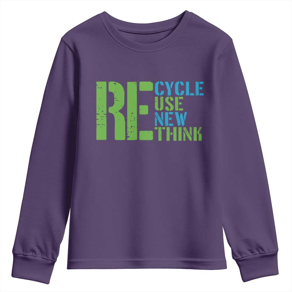 Recycle Reuse Renew Rethink Youth Sweatshirt Earth Day