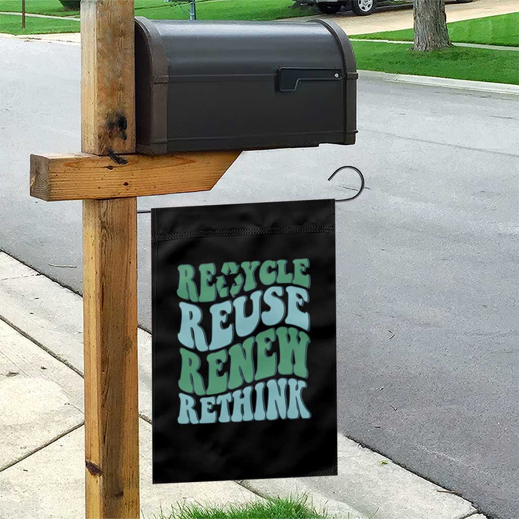 Recycle Reuse Renew Rethink Garden Flag Eco Friendly Earth Day