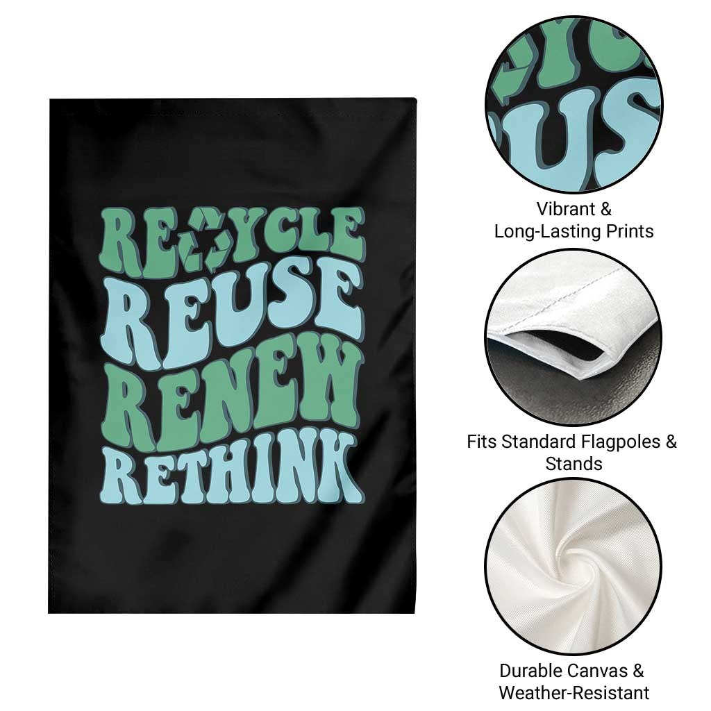 Recycle Reuse Renew Rethink Garden Flag Eco Friendly Earth Day