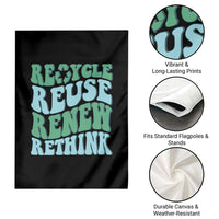 Recycle Reuse Renew Rethink Garden Flag Eco Friendly Earth Day
