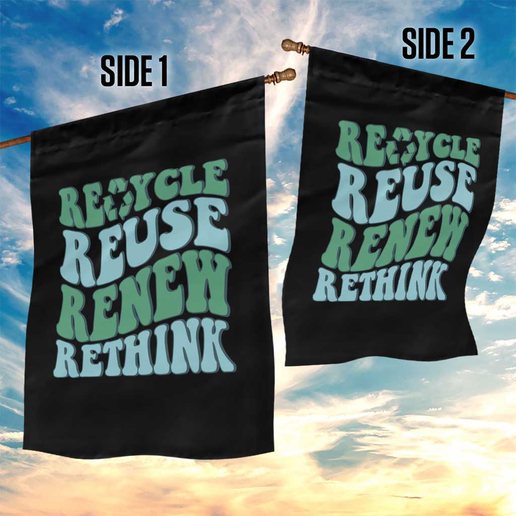 Recycle Reuse Renew Rethink Garden Flag Eco Friendly Earth Day