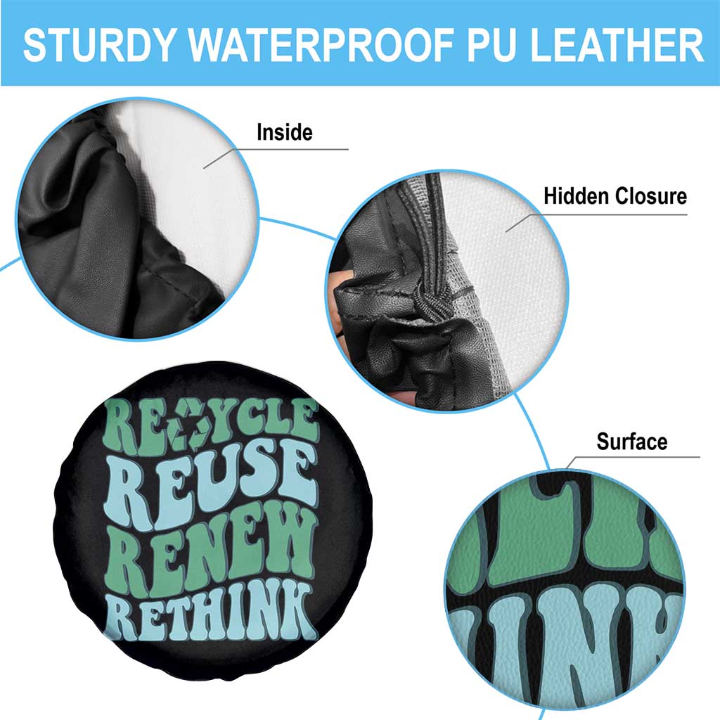 Recycle Reuse Renew Rethink Spare Tire Cover Eco Friendly Earth Day