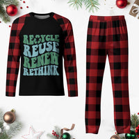 Recycle Reuse Renew Rethink Plaid Pajama Set Eco Friendly Earth Day