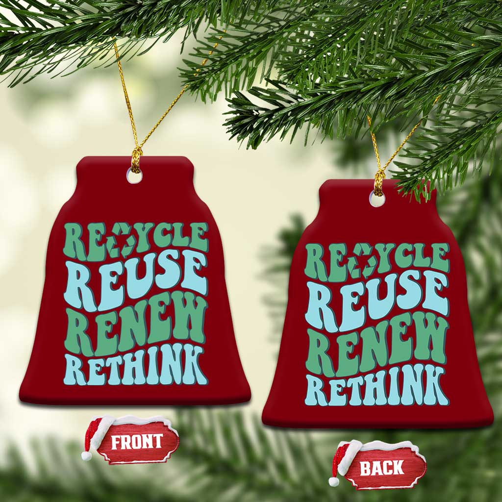 Recycle Reuse Renew Rethink Ceramic Ornament Eco Friendly Earth Day