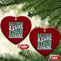 Recycle Reuse Renew Rethink Ceramic Ornament Eco Friendly Earth Day
