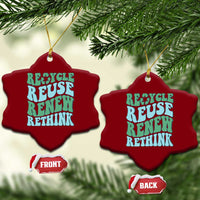 Recycle Reuse Renew Rethink Ceramic Ornament Eco Friendly Earth Day