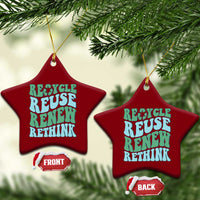 Recycle Reuse Renew Rethink Ceramic Ornament Eco Friendly Earth Day