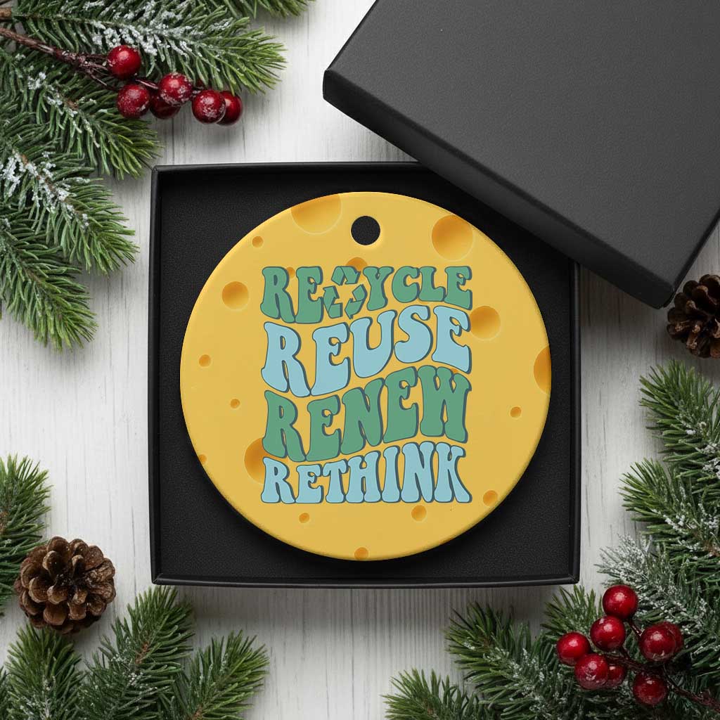 Recycle Reuse Renew Rethink Ceramic Ornament Eco Friendly Earth Day