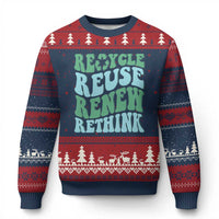 Recycle Reuse Renew Rethink Ugly Christmas Sweater Eco Friendly Earth Day