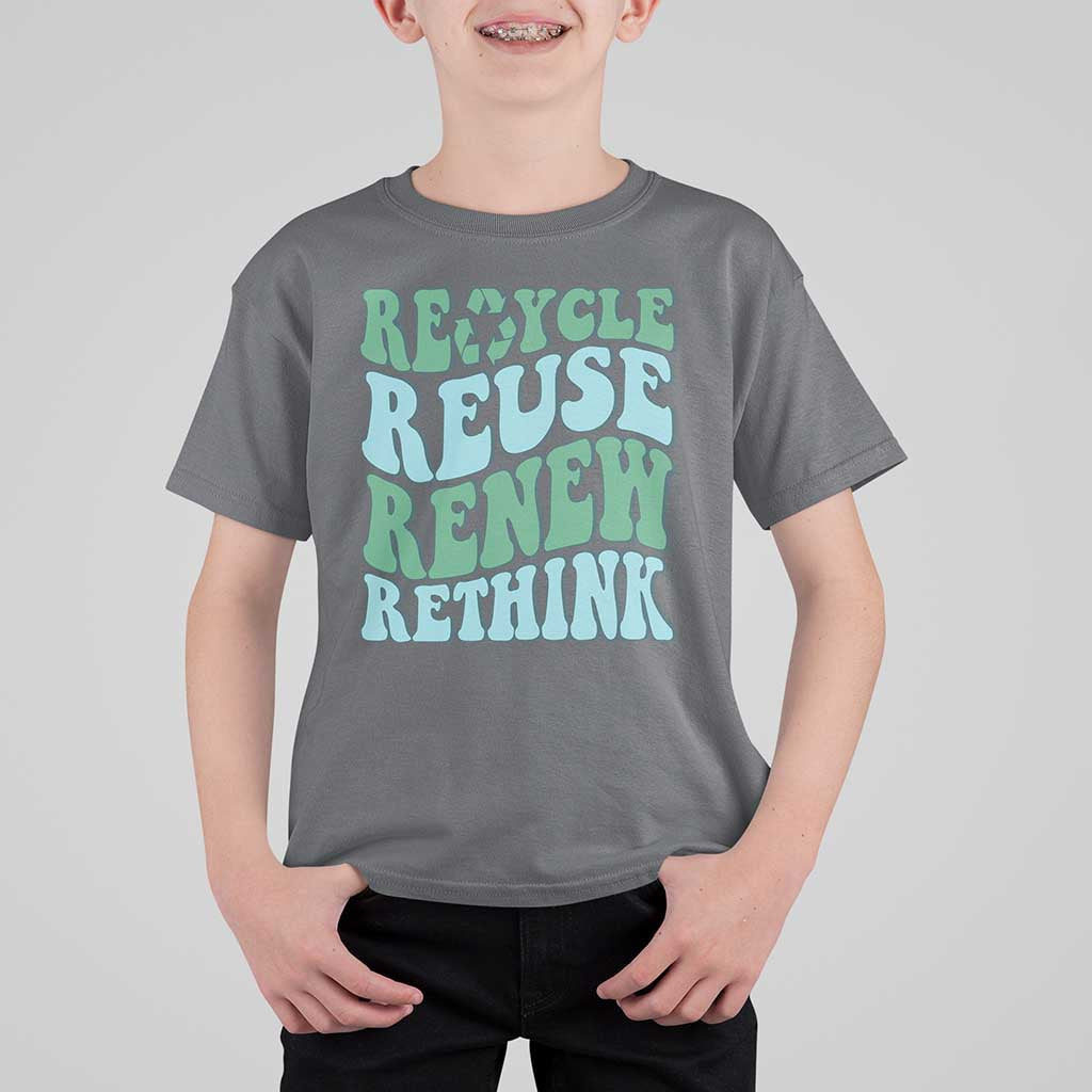 Recycle Reuse Renew Rethink T Shirt For Kid Eco Friendly Earth Day