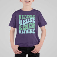 Recycle Reuse Renew Rethink T Shirt For Kid Eco Friendly Earth Day