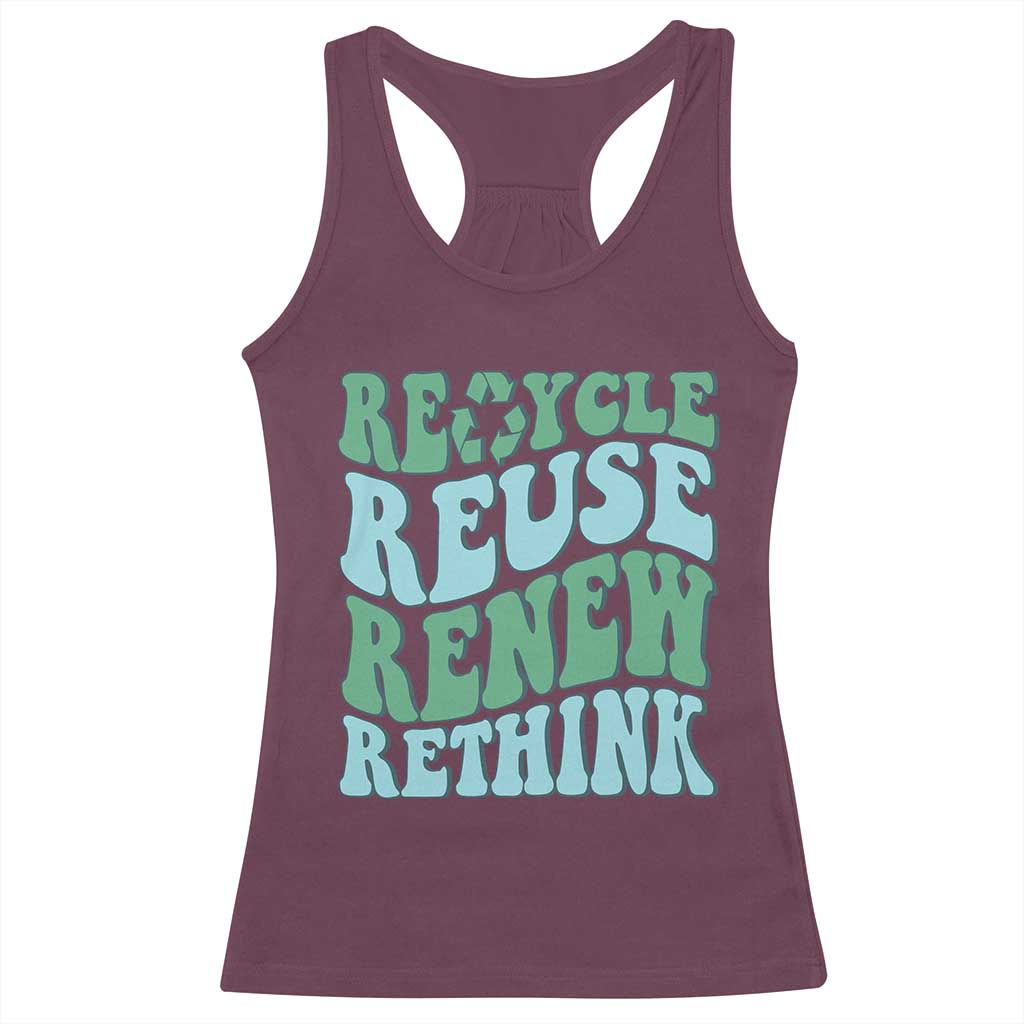 Recycle Reuse Renew Rethink Racerback Tank Top Eco Friendly Earth Day