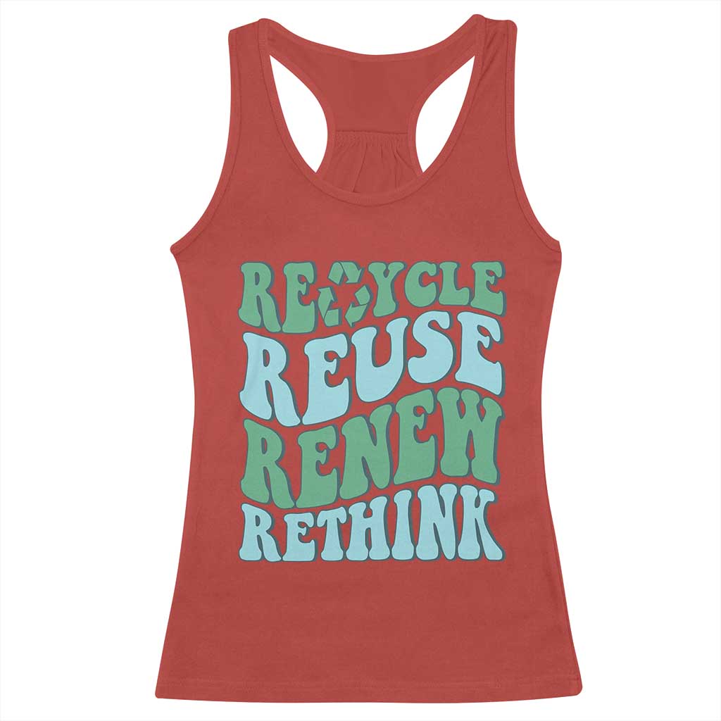 Recycle Reuse Renew Rethink Racerback Tank Top Eco Friendly Earth Day