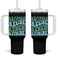 Recycle Reuse Renew Rethink Tumbler With Handle Eco Friendly Earth Day