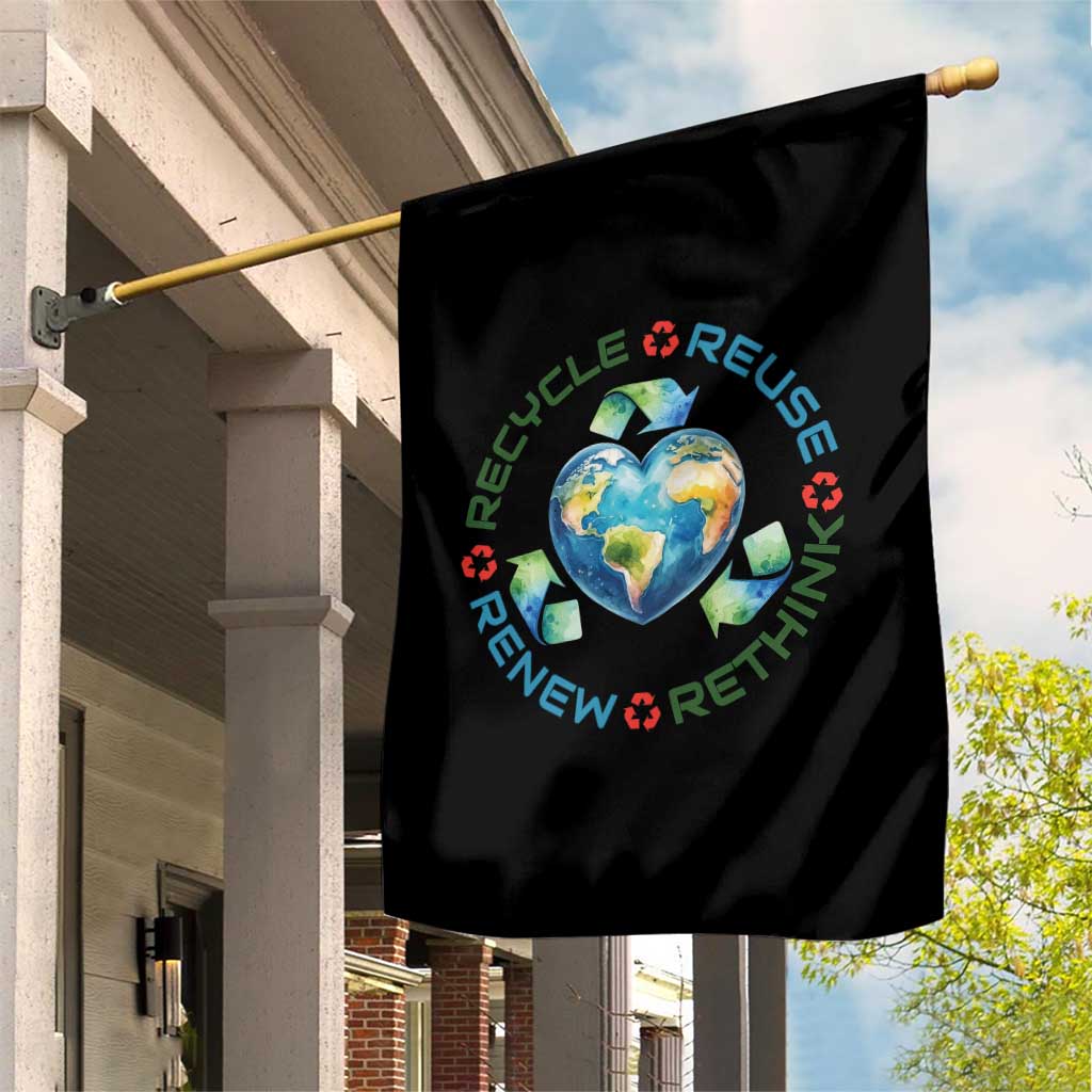 Recycle Reuse Renew Rethink Garden Flag Zero Waste Life