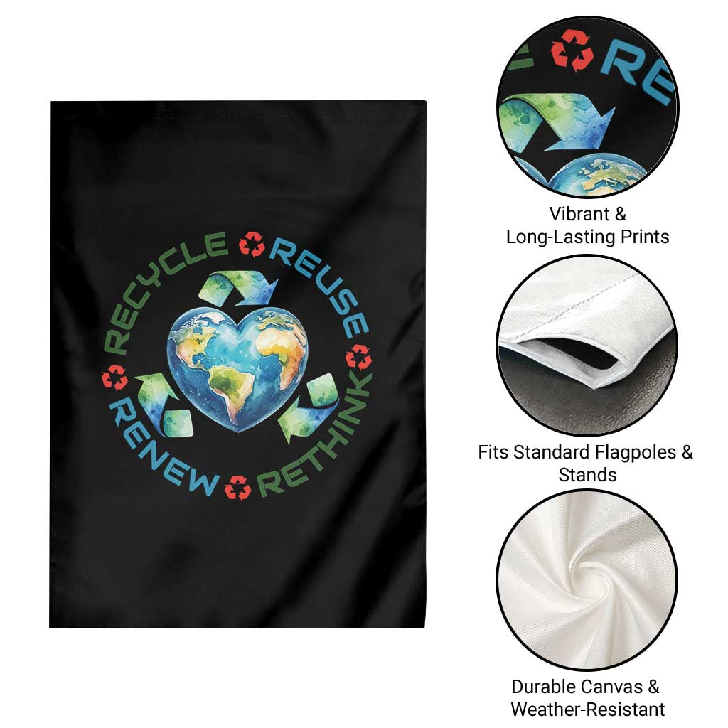 Recycle Reuse Renew Rethink Garden Flag Zero Waste Life