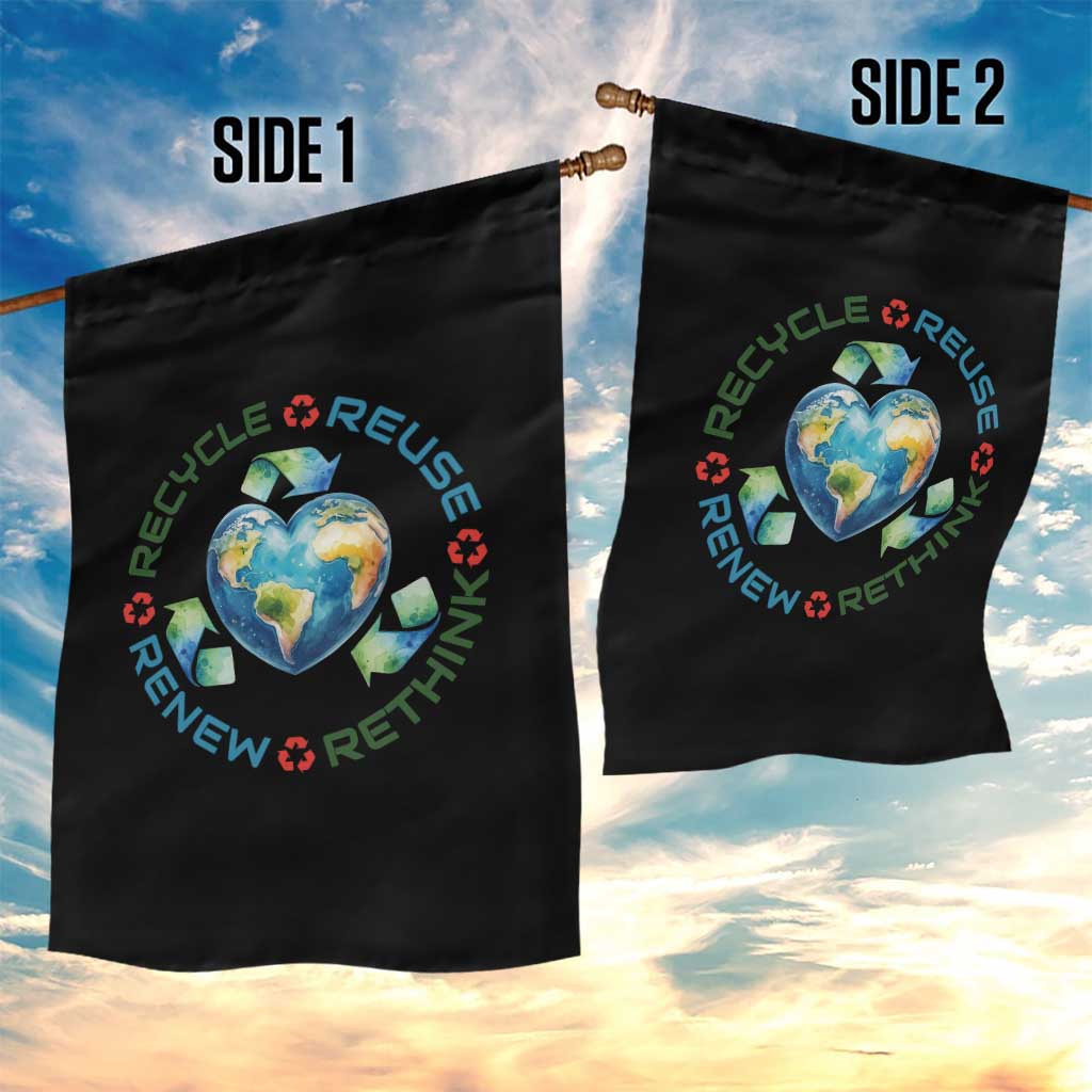 Recycle Reuse Renew Rethink Garden Flag Zero Waste Life