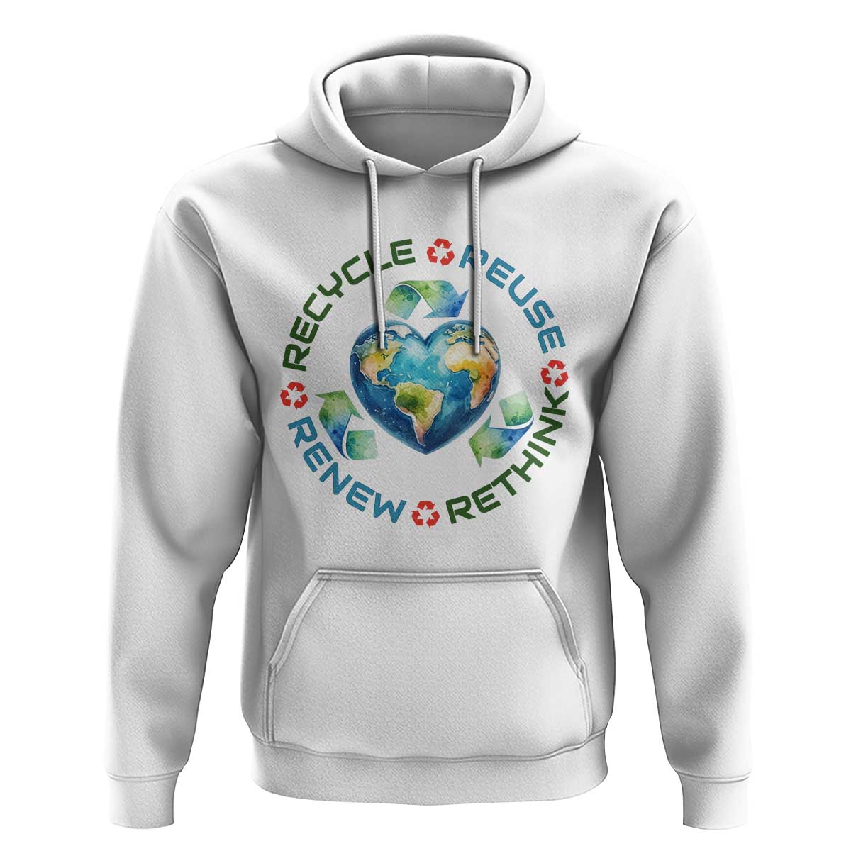 Recycle Reuse Renew Rethink Hoodie Zero Waste Life