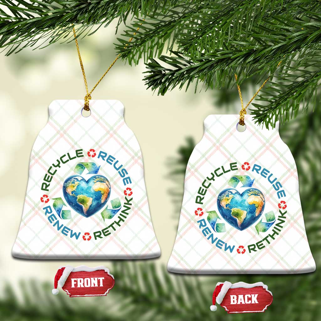 Recycle Reuse Renew Rethink Ceramic Ornament Zero Waste Life