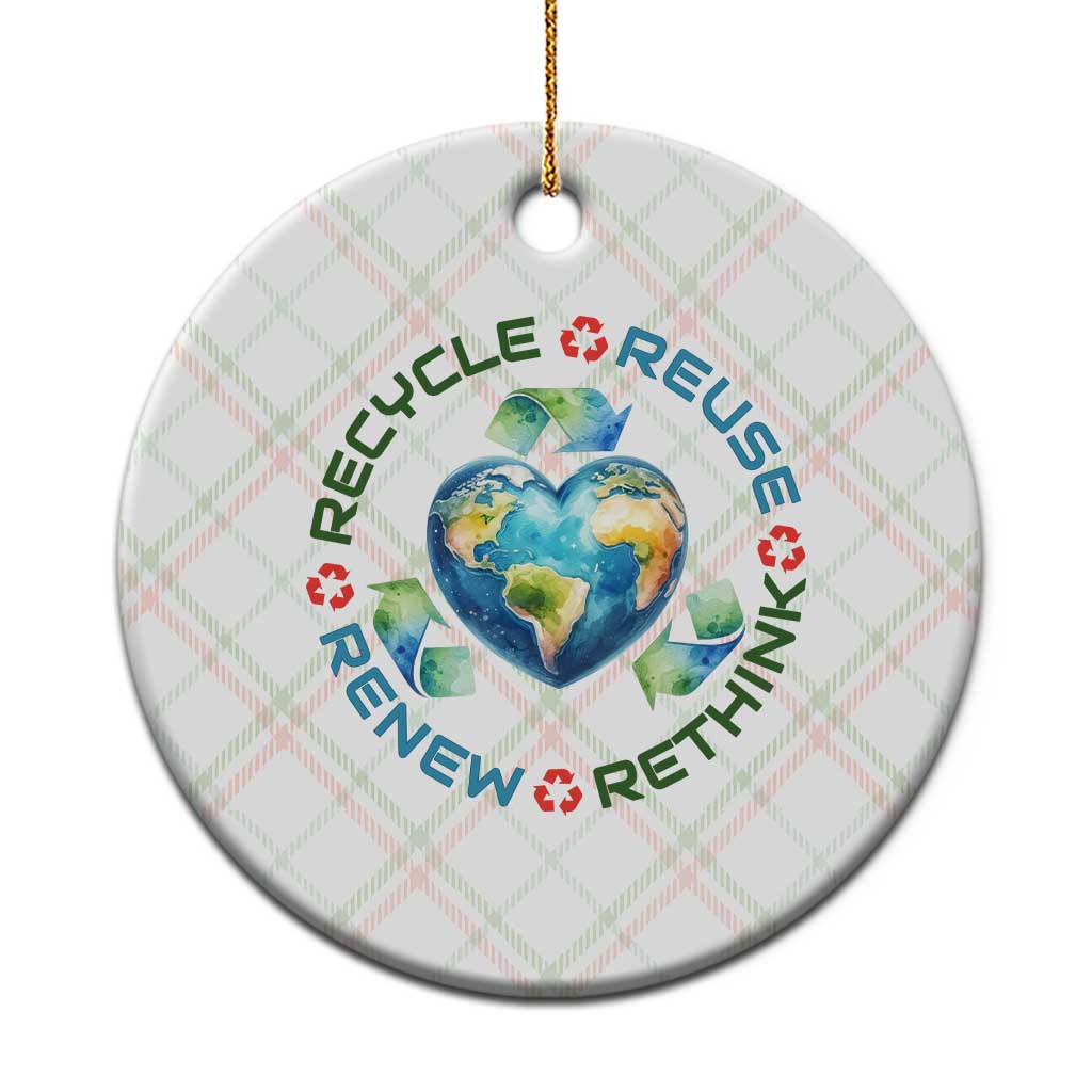 Recycle Reuse Renew Rethink Ceramic Ornament Zero Waste Life