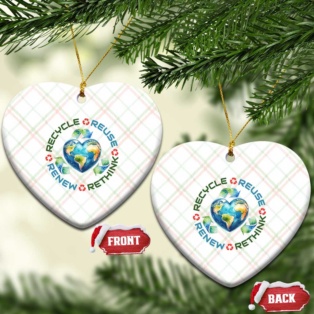 Recycle Reuse Renew Rethink Ceramic Ornament Zero Waste Life
