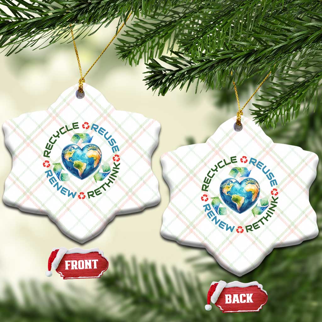 Recycle Reuse Renew Rethink Ceramic Ornament Zero Waste Life