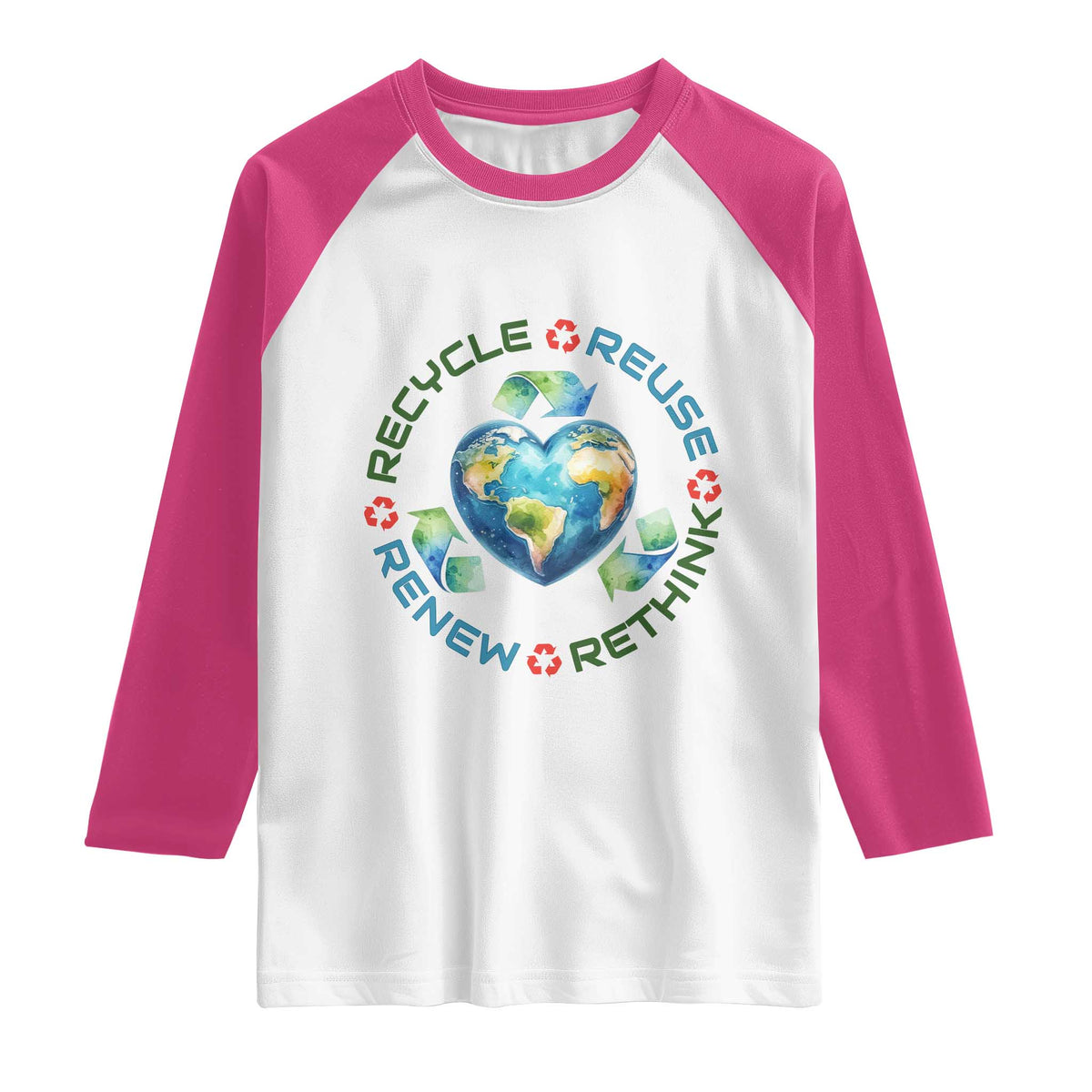 Recycle Reuse Renew Rethink Raglan Shirt Zero Waste Life