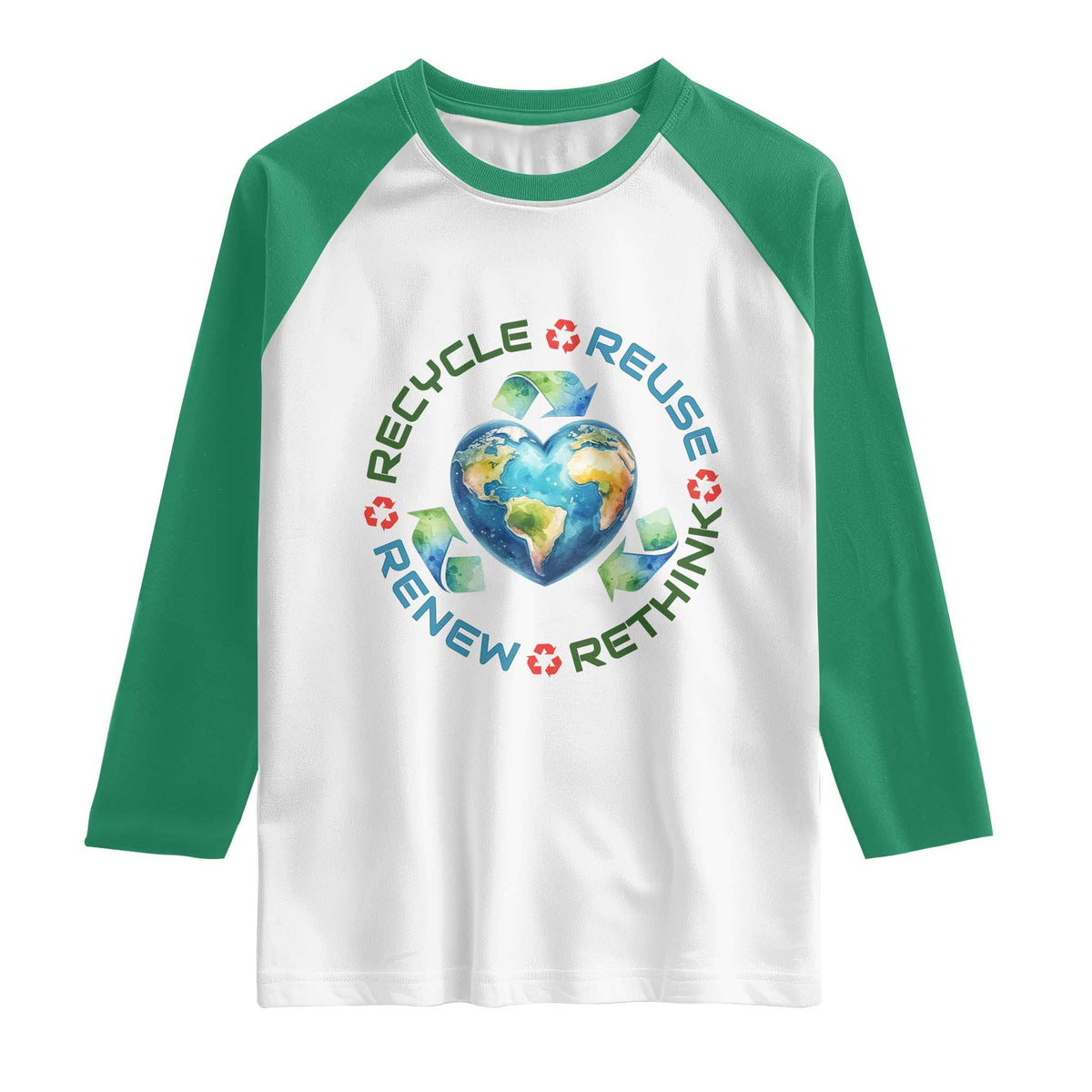 Recycle Reuse Renew Rethink Raglan Shirt Zero Waste Life