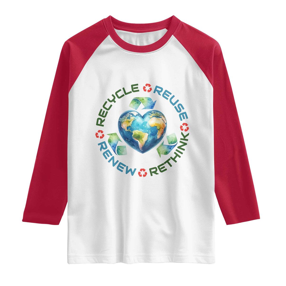 Recycle Reuse Renew Rethink Raglan Shirt Zero Waste Life