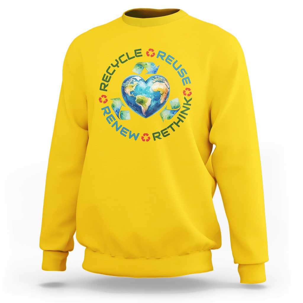 Recycle Reuse Renew Rethink Sweatshirt Zero Waste Life