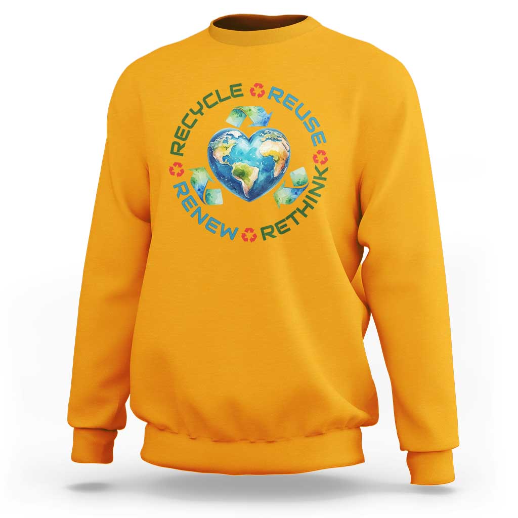 Recycle Reuse Renew Rethink Sweatshirt Zero Waste Life