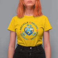 Recycle Reuse Renew Rethink T Shirt For Women Zero Waste Life