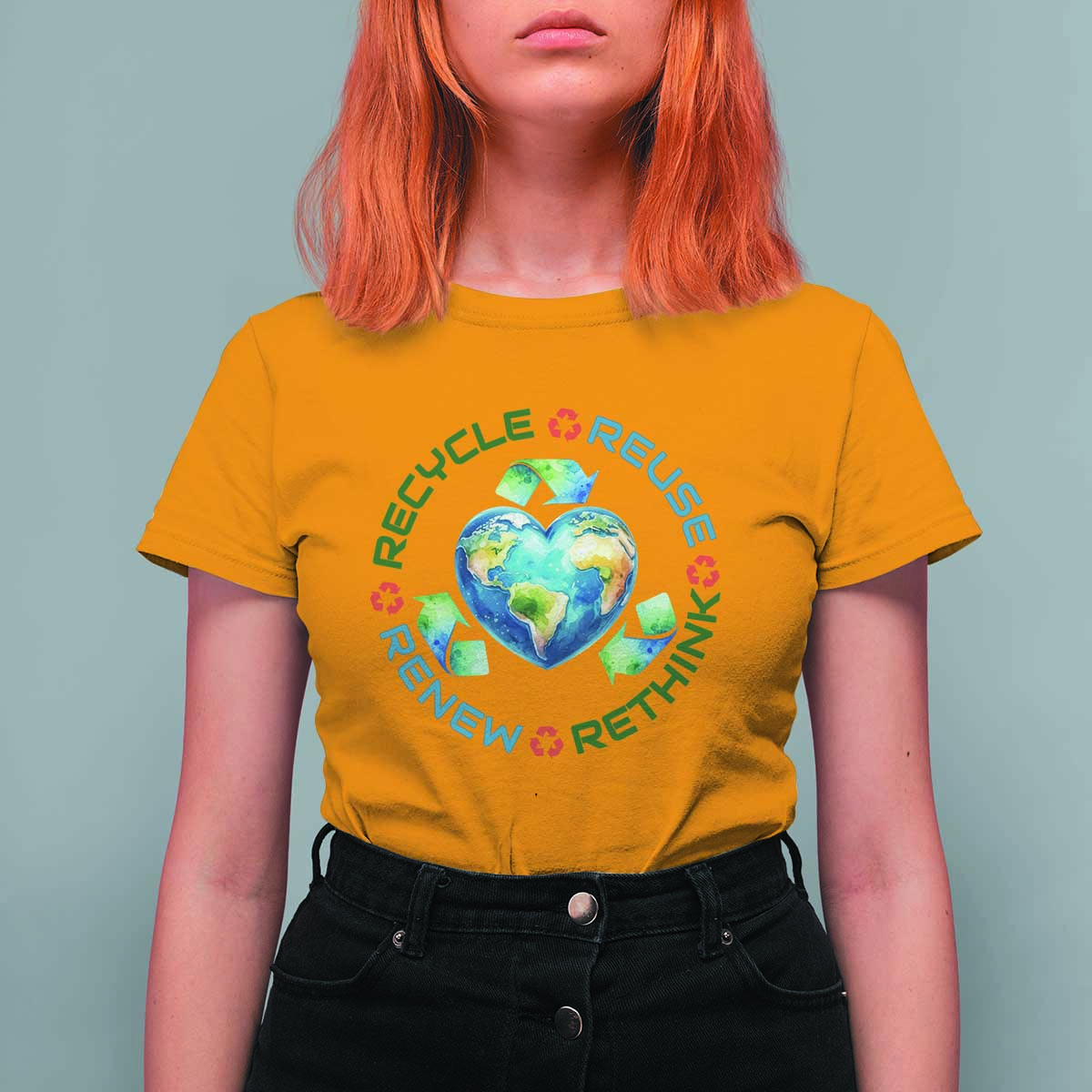 Recycle Reuse Renew Rethink T Shirt For Women Zero Waste Life