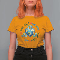Recycle Reuse Renew Rethink T Shirt For Women Zero Waste Life