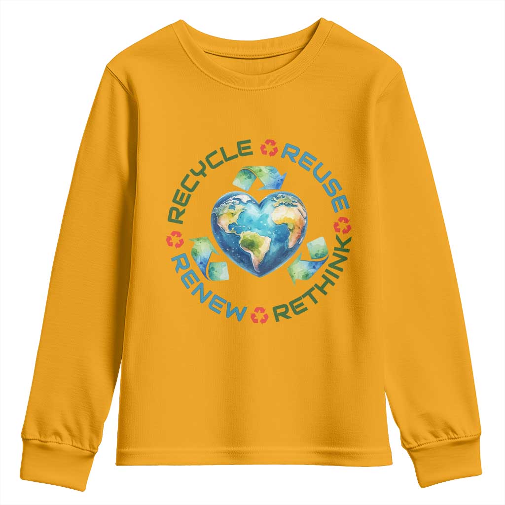 Recycle Reuse Renew Rethink Youth Sweatshirt Zero Waste Life