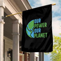 Our Power Our Planet Garden Flag Earth Day Words Environmentalist Gift