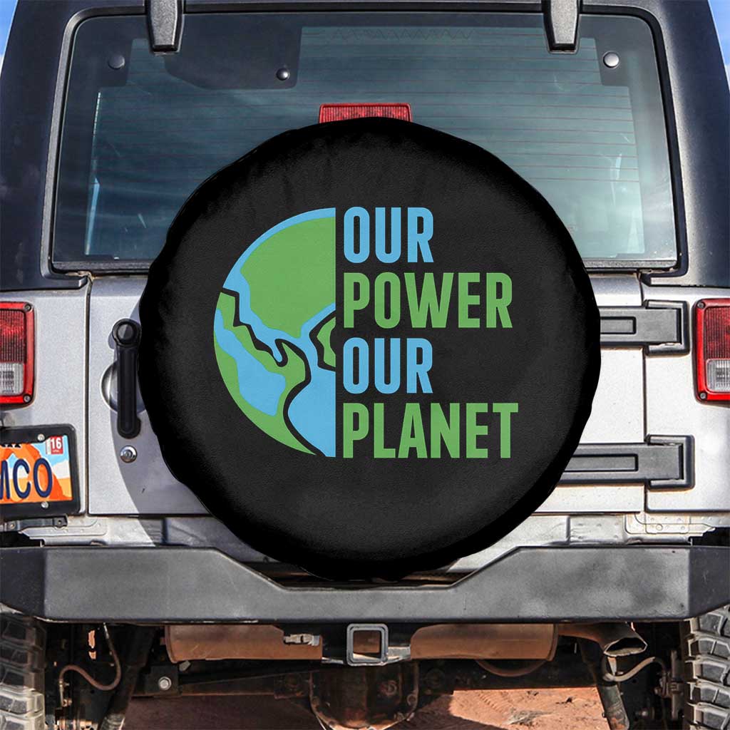 Our Power Our Planet Spare Tire Cover Earth Day Words Environmentalist Gift