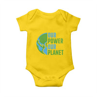 Our Power Our Planet Baby Onesie Earth Day Words Environmentalist Gift