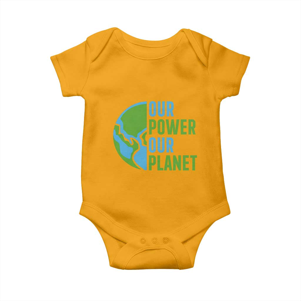 Our Power Our Planet Baby Onesie Earth Day Words Environmentalist Gift