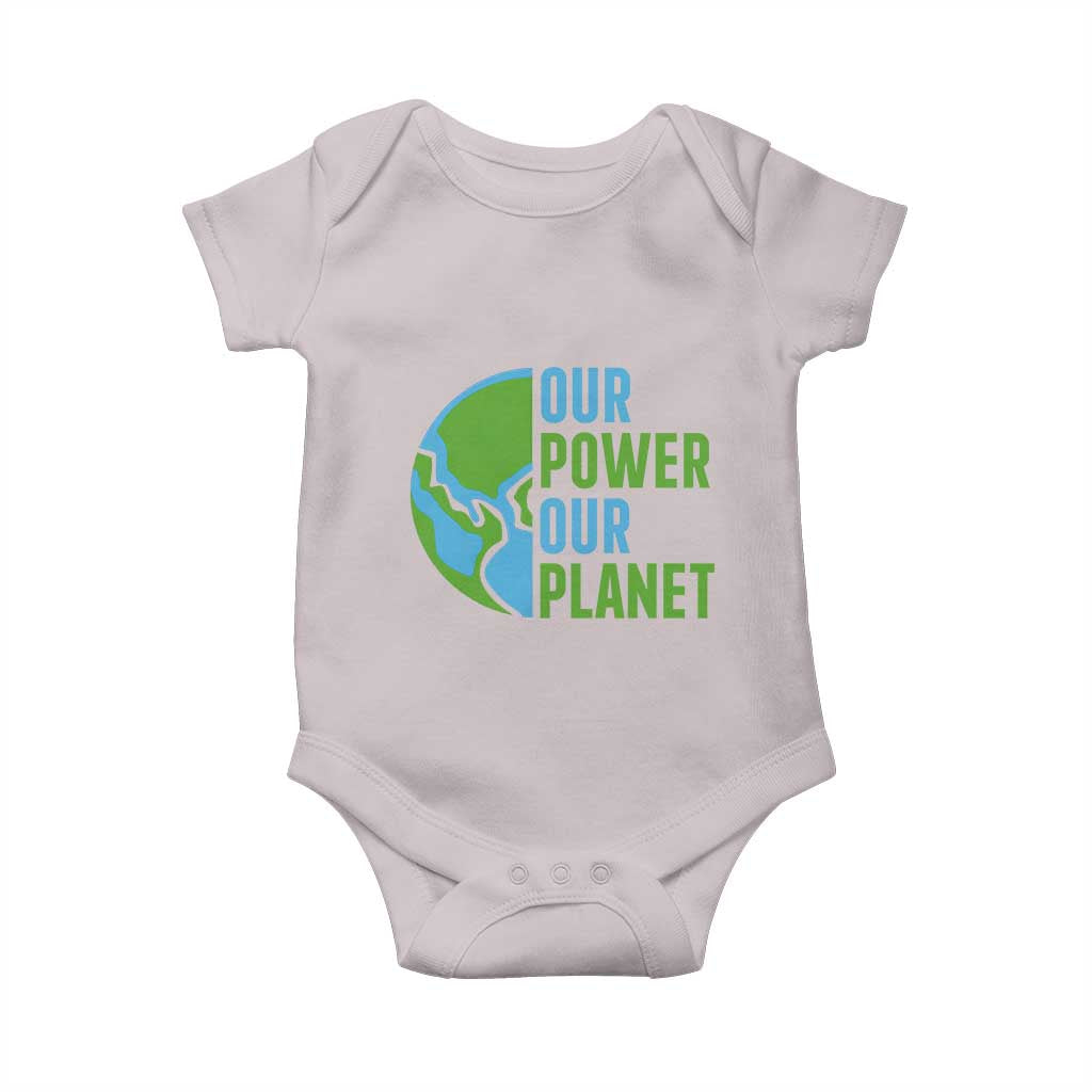 Our Power Our Planet Baby Onesie Earth Day Words Environmentalist Gift