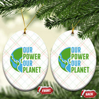 Our Power Our Planet Ceramic Ornament Earth Day Words Environmentalist Gift