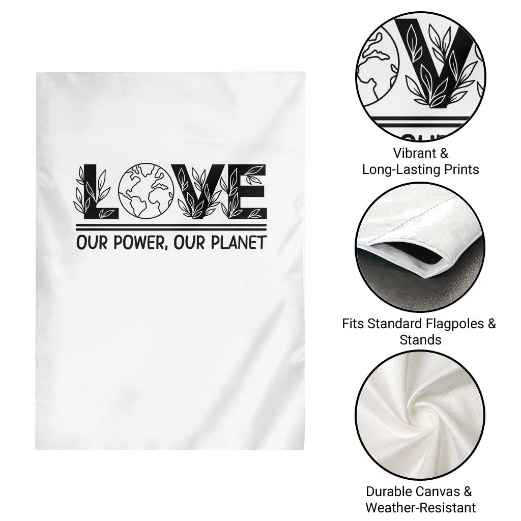 Earth Day 2026 Garden Flag Our Power Our Planet