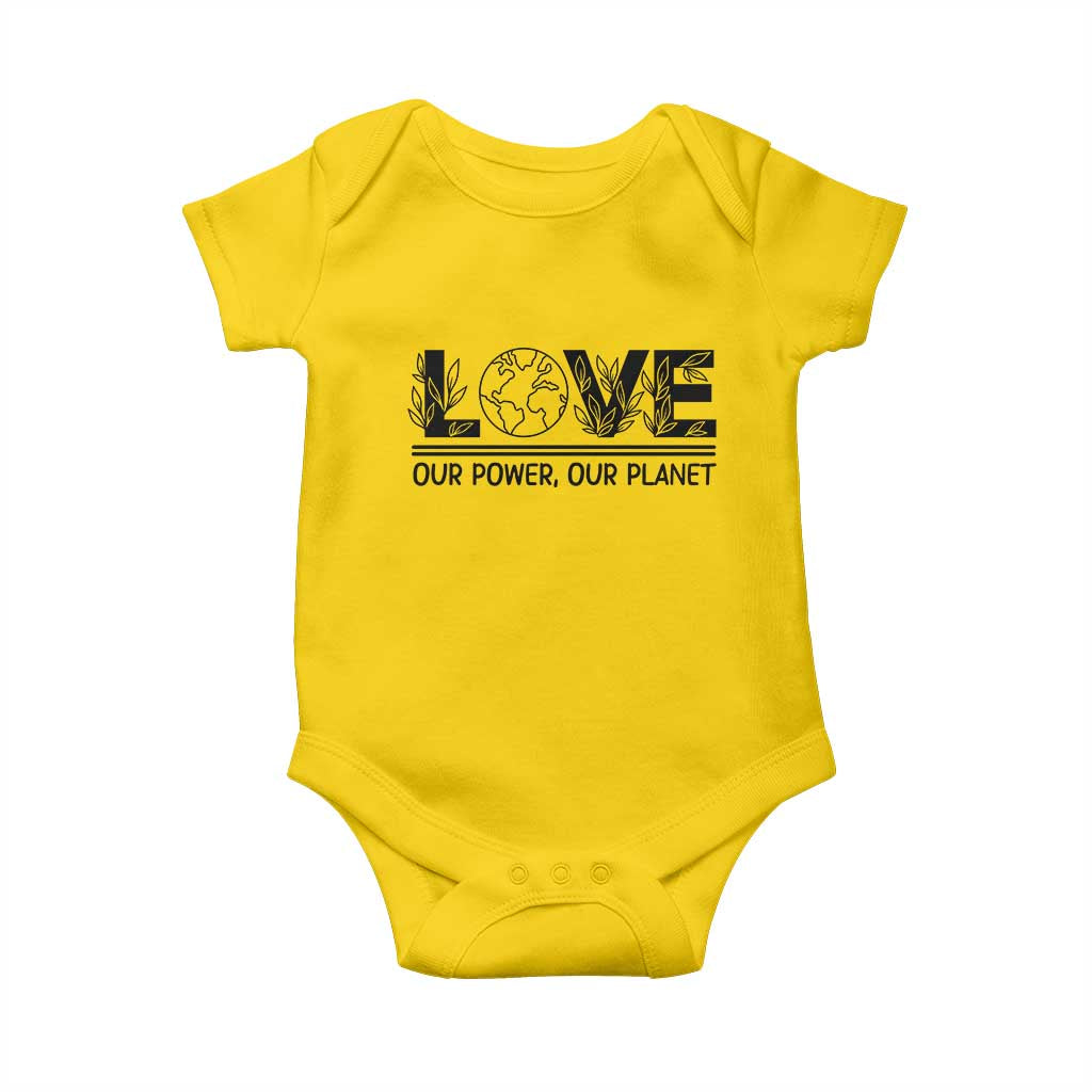 Earth Day 2026 Baby Onesie Our Power Our Planet