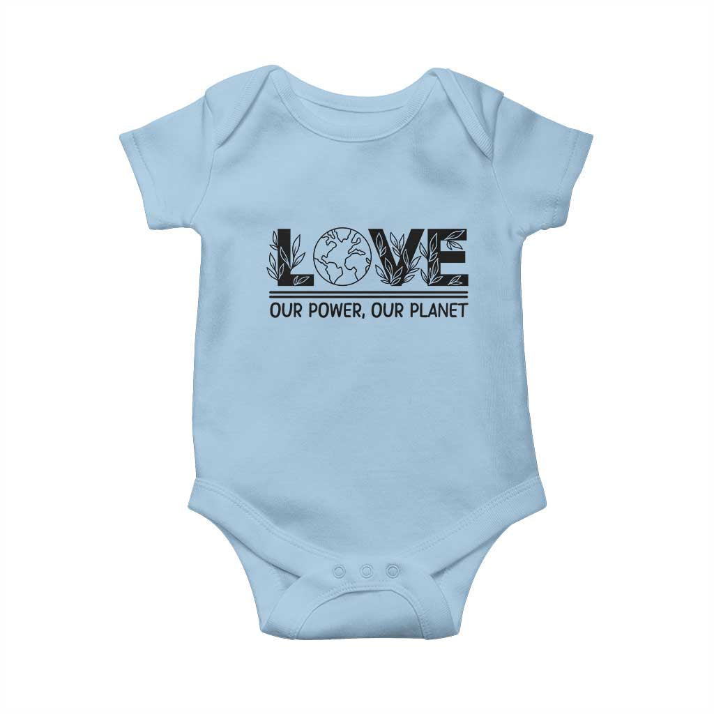 Earth Day 2026 Baby Onesie Our Power Our Planet