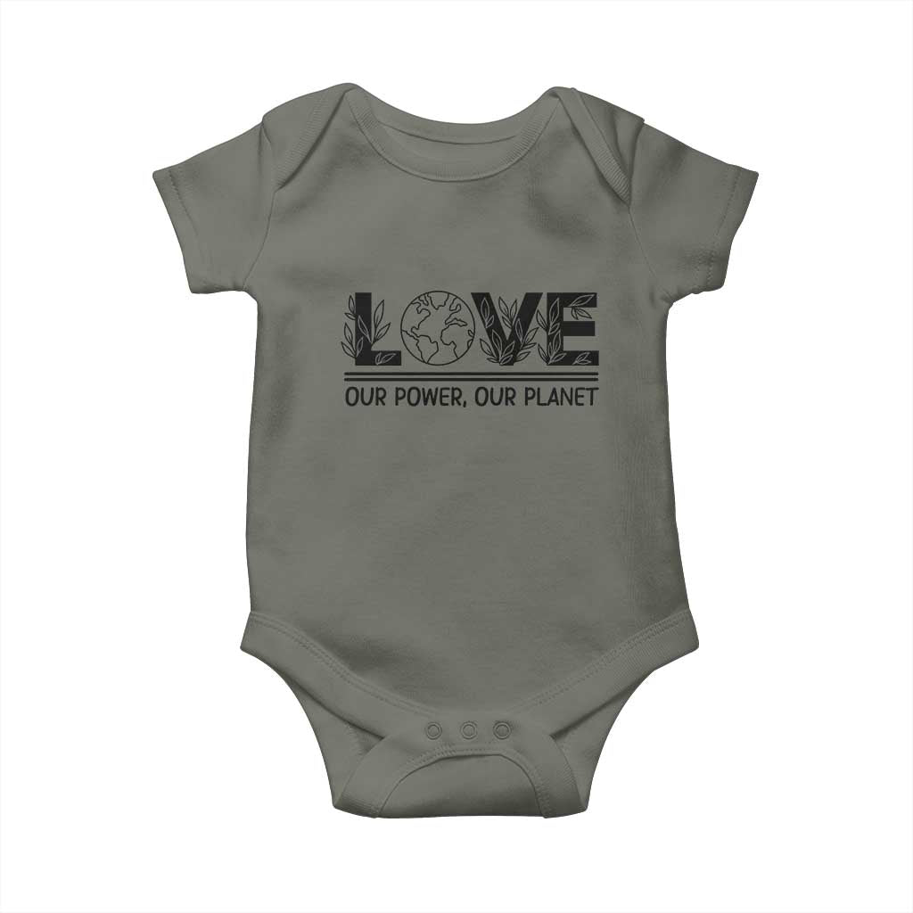 Earth Day 2026 Baby Onesie Our Power Our Planet