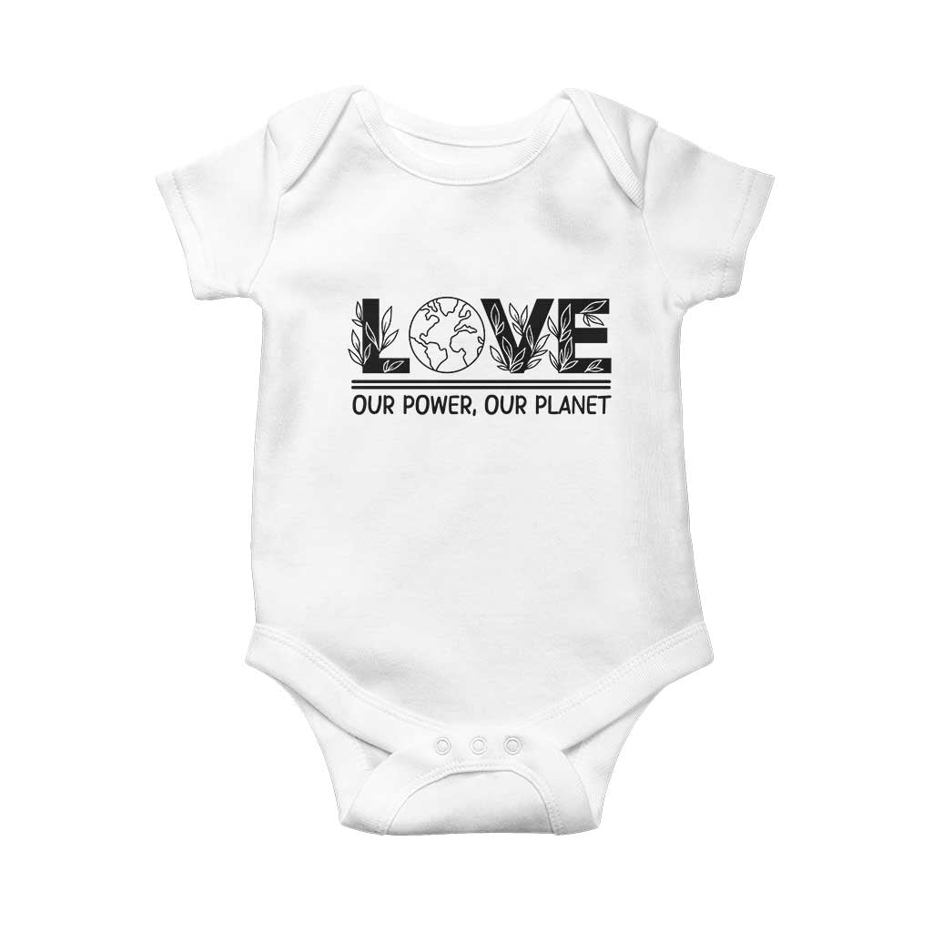 Earth Day 2026 Baby Onesie Our Power Our Planet