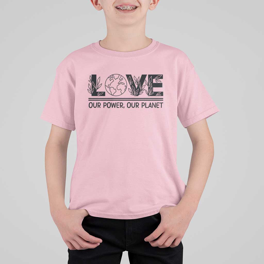 Earth Day 2026 T Shirt For Kid Our Power Our Planet