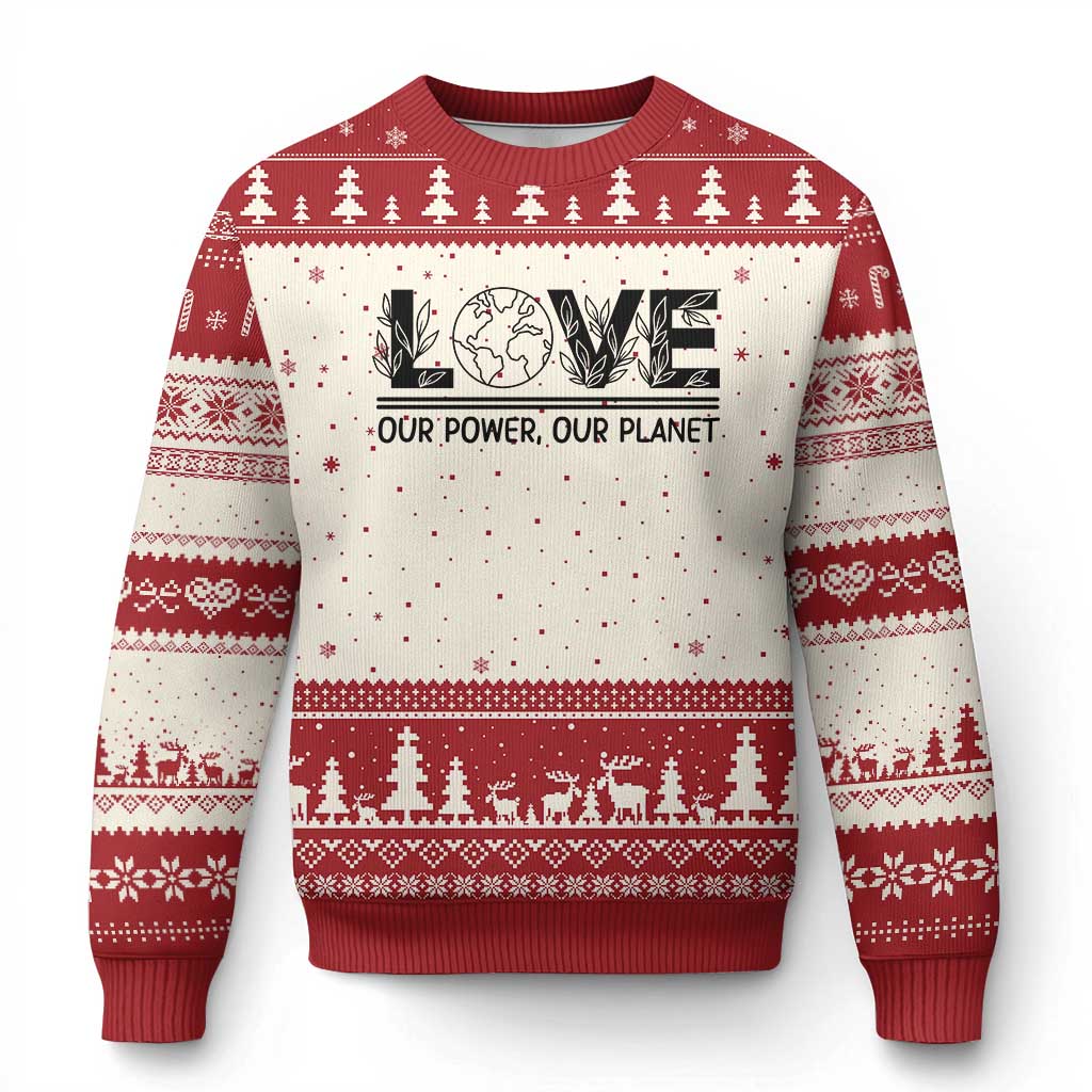Earth Day 2026 Ugly Christmas Sweater Our Power Our Planet