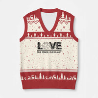 Earth Day 2026 V-Neck Knit Sweater Vest Our Power Our Planet
