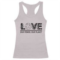 Earth Day 2026 Racerback Tank Top Our Power Our Planet